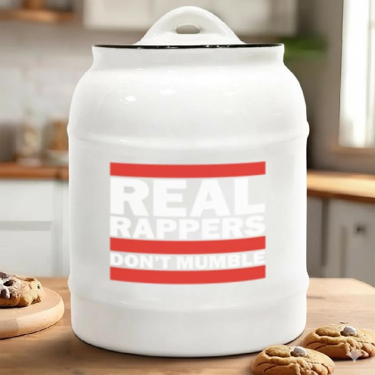 Real Rappers Dont Mumble Old School Hip Hop Rap Ceramic Cookie Jars