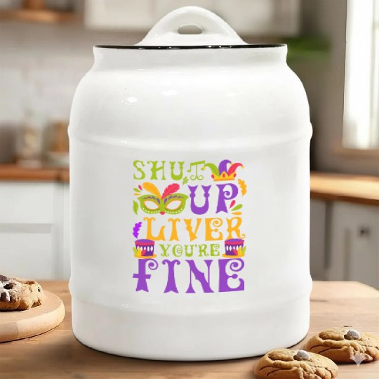 Mardi Gras New Orleans Fool Music Ceramic Cookie Jars