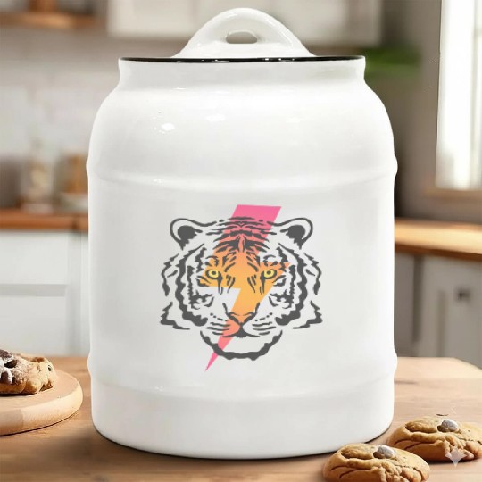 Tiger Bolt Of Lightning Chinese New Year Of Tiger Ceramic Cookie Jars