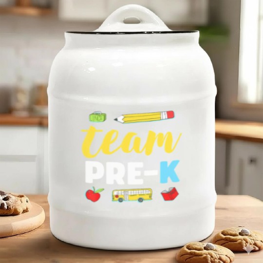 Team Pre-K Teacher First Day Preschool Back to Sch Ceramic Cookie Jars