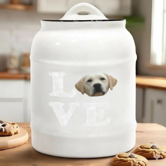 I Love My Yellow Lab Labrador Retriever Dog Ceramic Cookie Jars