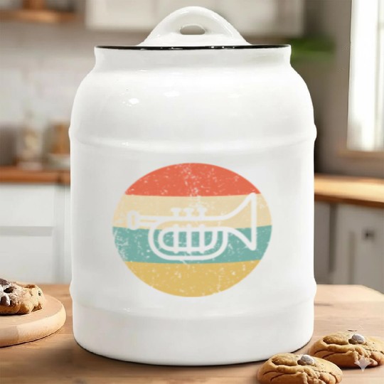 Trumpet Style Music Ceramic Cookie Jars