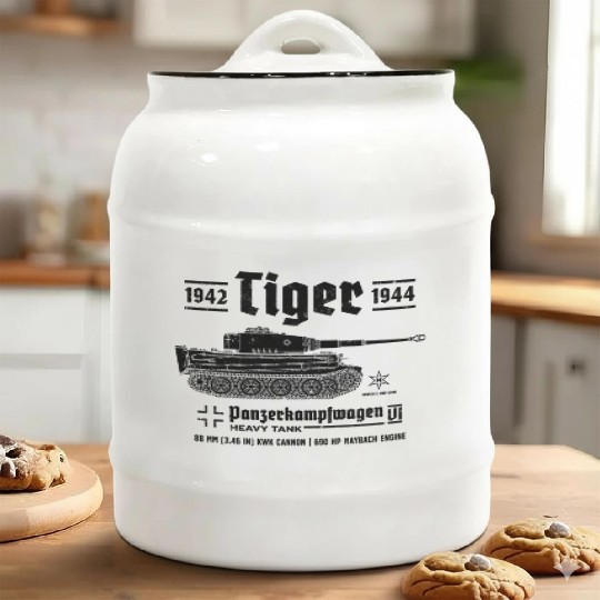 Tiger Tank Panzer World War 2 Armored Vehicle Ceramic Cookie Jars