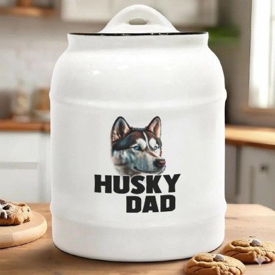 Siberian Husky siberian Husky Dad Ceramic Cookie Jars