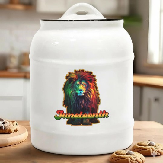Juneteenth Lion Ceramic Cookie Jars