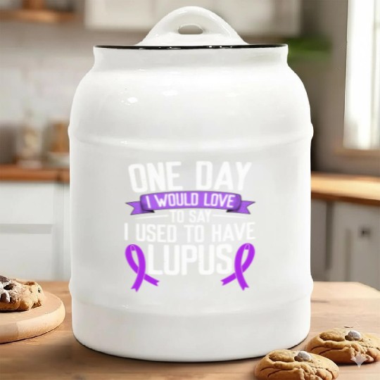 Lupus Awareness Month Purple Ribbon I Used To Ceramic Cookie Jars