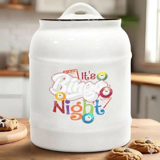 Gambling Its Bingo Night Lottery Bingo Ceramic Cookie Jars