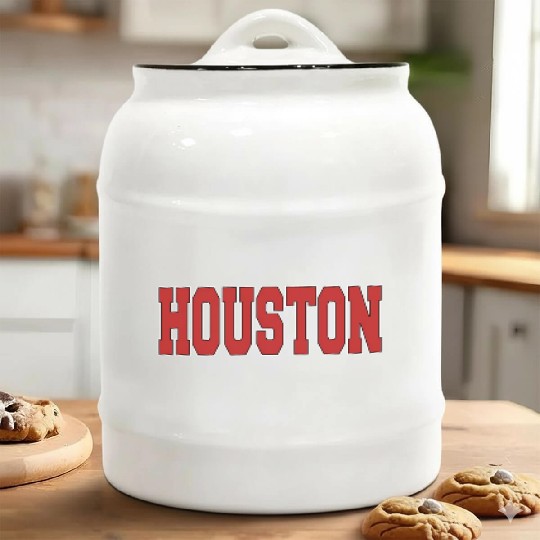 Houston Tx Texas Varsity Style Usa Sports Ceramic Cookie Jars