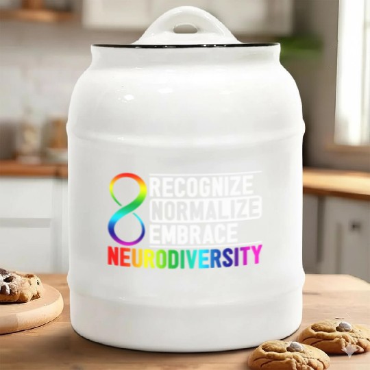 Recognize Normalize Embrace Neurodiversity Adhd Ceramic Cookie Jars