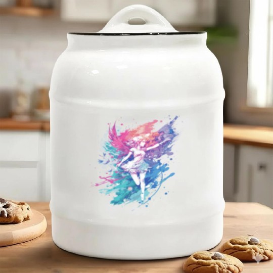 Watercolor Fantasy Fairy Grunge Pastel Goth Butter Ceramic Cookie Jars
