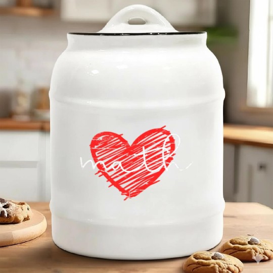 Math Heart - Math Teacher Heart Ceramic Cookie Jars