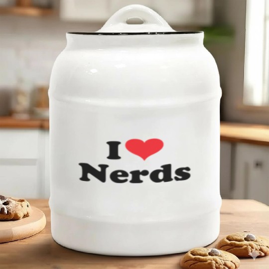 Cute I Love Nerds Ceramic Cookie Jars