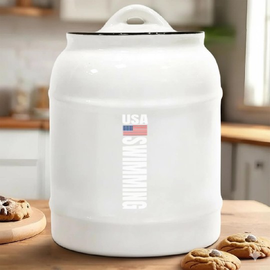 Usa Swimming American Flag Swim Sport Team Ceramic Cookie Jars