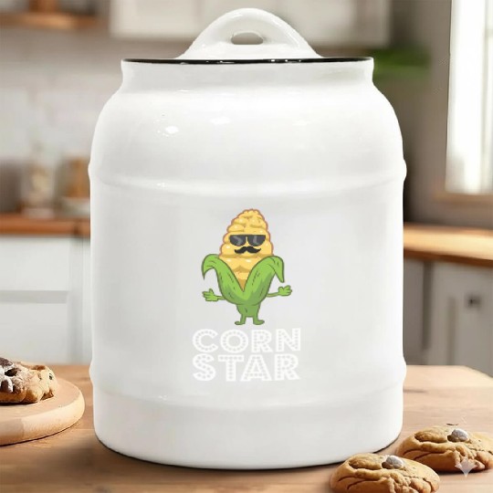 Corn Star With Sunglasses For Corn Farmer Ceramic Cookie Jars