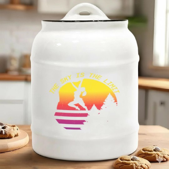 Sky Is The Limit Rock Climbing Free Wall Indoor Ceramic Cookie Jars