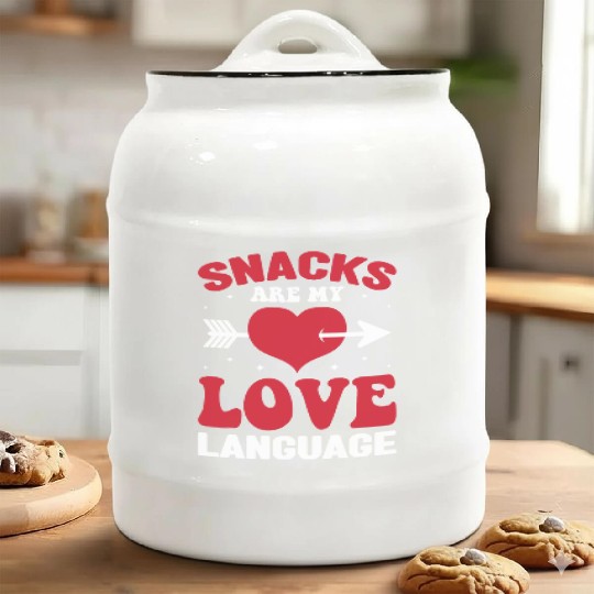 Snacks are my Love Language Funny Snack Lovers Ceramic Cookie Jars