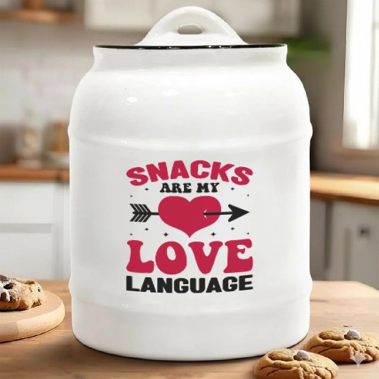 Snacks are my Love Language Funny Snack Lovers Ceramic Cookie Jars