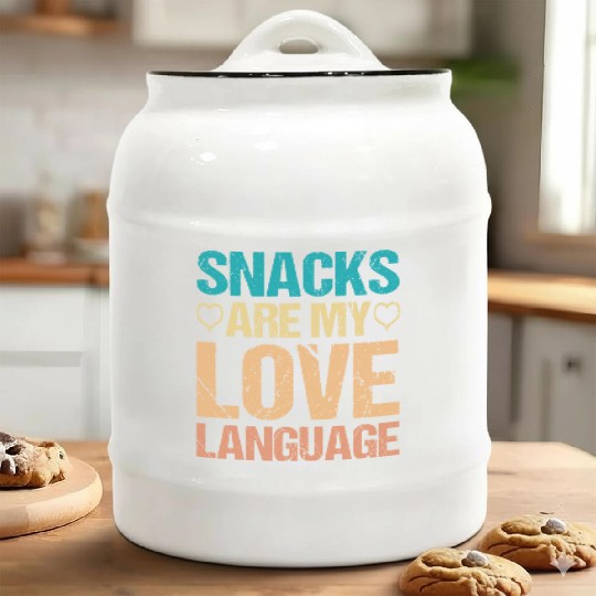 Snacks are my Love Language Funny Snack Lovers Ceramic Cookie Jars