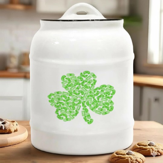 Gamer Game Shamrock St Patric Day Irish Ceramic Cookie Jars