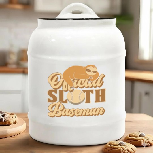 Sloth Sloth Baseball Ceramic Cookie Jars