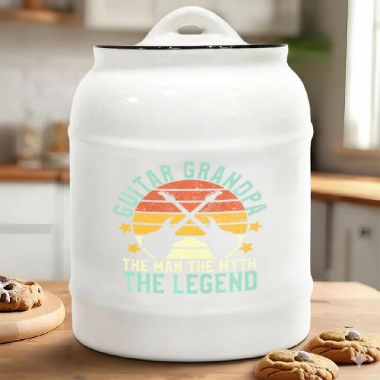 Guitar Grandpa The Man The Myth The Legend Ceramic Cookie Jars