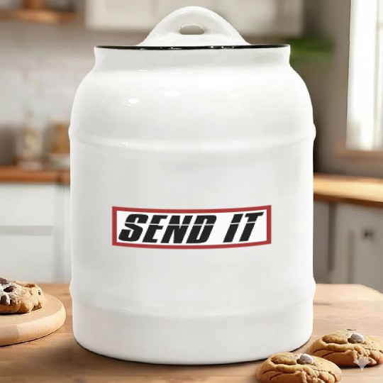 Send It Dirt Bike Bmx Offroad Ceramic Cookie Jars