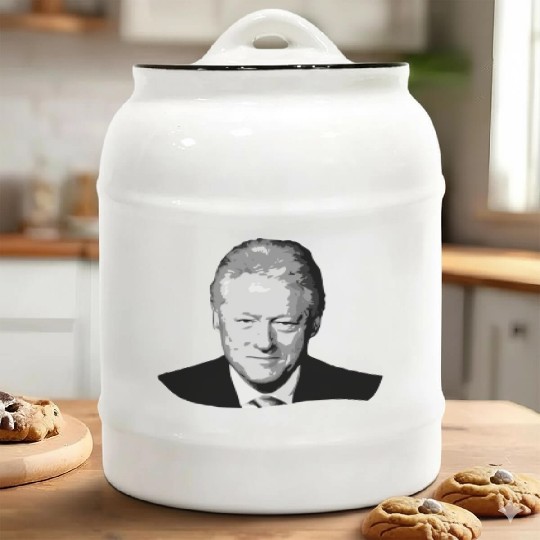 Bill Clinton Grayscale Pop Art Ceramic Cookie Jars