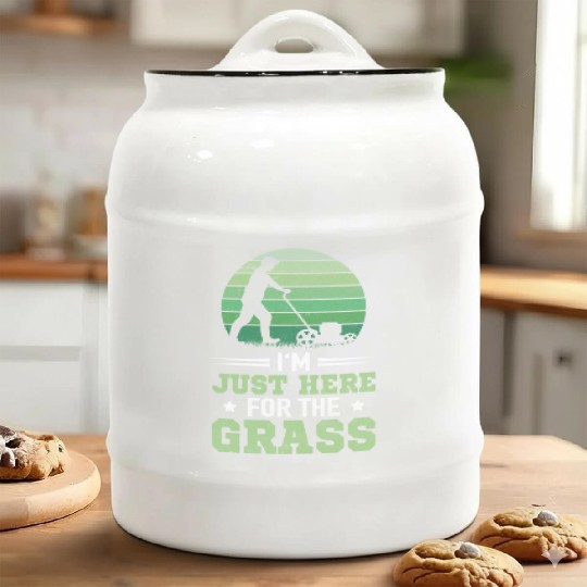 Lawn Mowing Mowing Landscaper Gardening Ceramic Cookie Jars