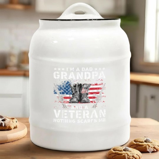 I Am A Dad A Pawpaw And A Veteran T Fathers Day Ceramic Cookie Jars