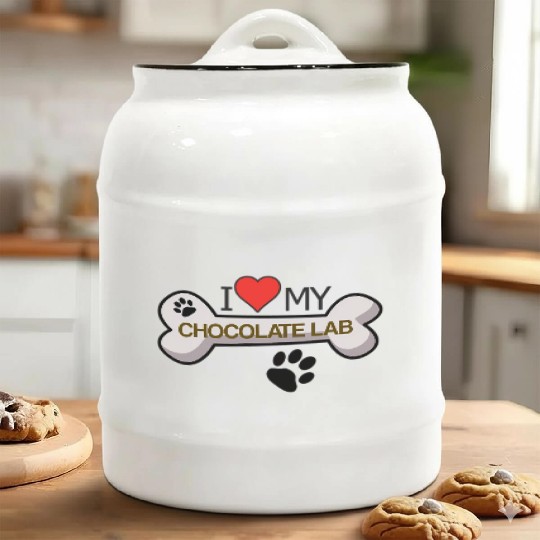 Chocolate Labrador - I Love My Chocolate Lab Ceramic Cookie Jars