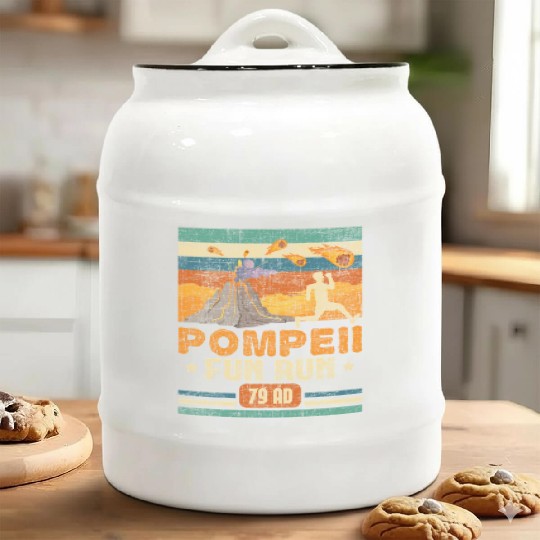 Pompeii Fun Run - Geography Volcanologist Ceramic Cookie Jars