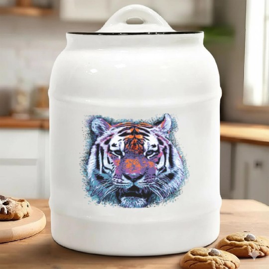 Tiger Face Pop Ceramic Cookie Jars