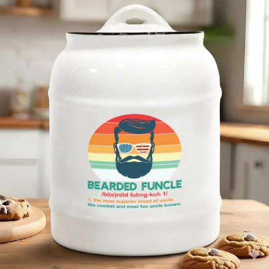 Bearded Funcle Definition Uncle Ceramic Cookie Jars