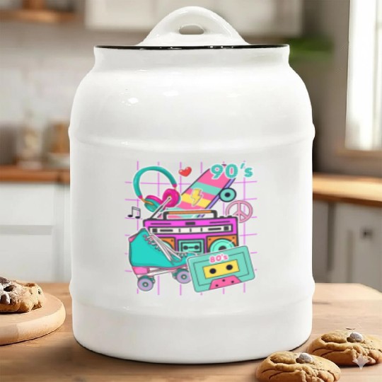 80'S 90'S Party Elements - Pop - Music Cassette Ceramic Cookie Jars