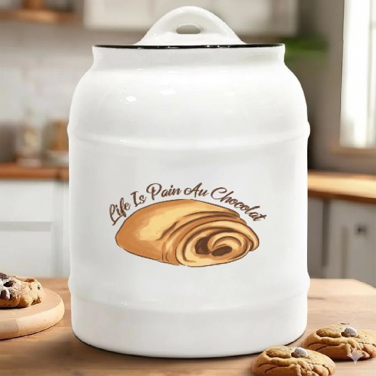 Life Is Pain And Chocolate Sweet Foods Ceramic Cookie Jars