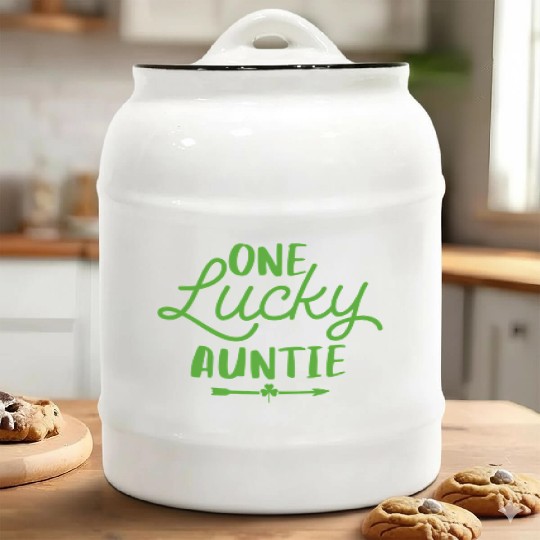 One Lucky Auntie St Patrick'S Day Irish Lucky Aunt Ceramic Cookie Jars