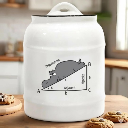 Math Humor Hippotenuse Hypotenuse Ceramic Cookie Jars