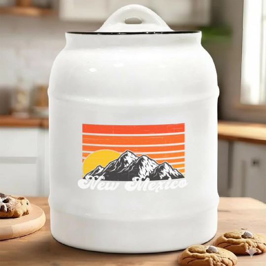 New Mexico Mountains Hiking Love New Mexico Ceramic Cookie Jars