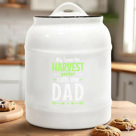 Farmer Farm Harvest Time Vegetable Ceramic Cookie Jars