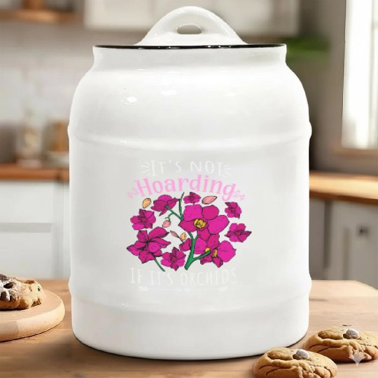 Orchids Plant Lover Women Flowers Gift Florist Ceramic Cookie Jars