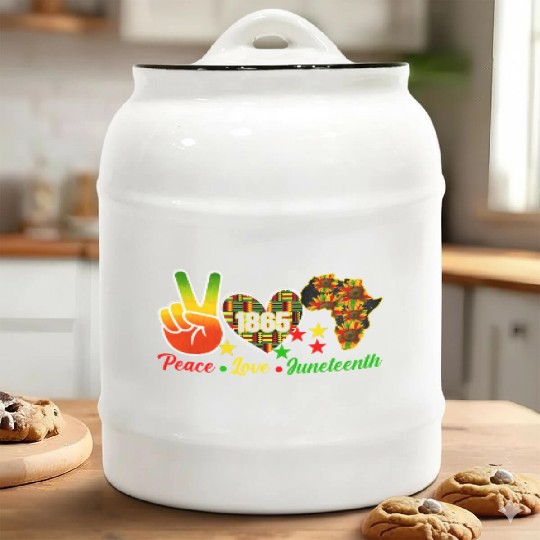 Peace Love Juneteenth 1865 Black Wo Africa America Ceramic Cookie Jars