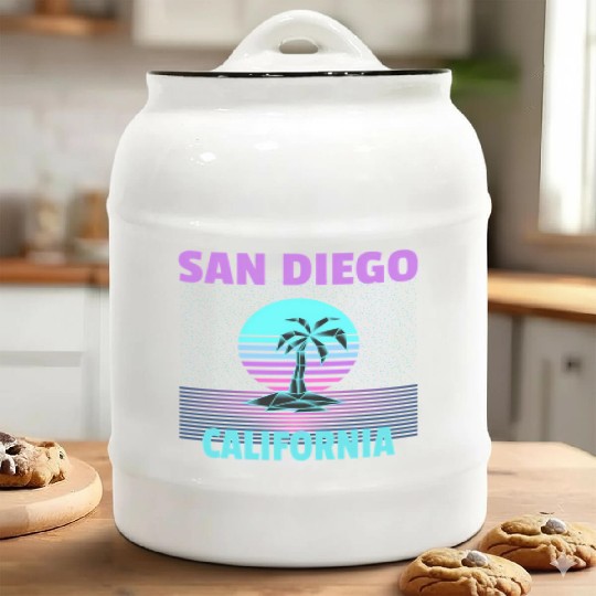 San Diego Vacation - Palm Tree Ceramic Cookie Jars