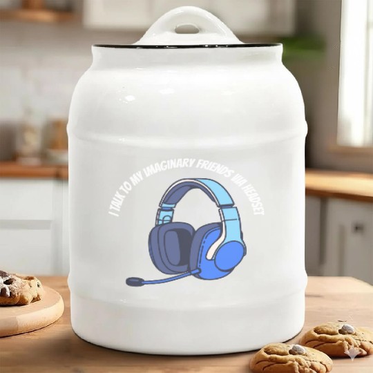 Gamer Imaginary Friends Ceramic Cookie Jars