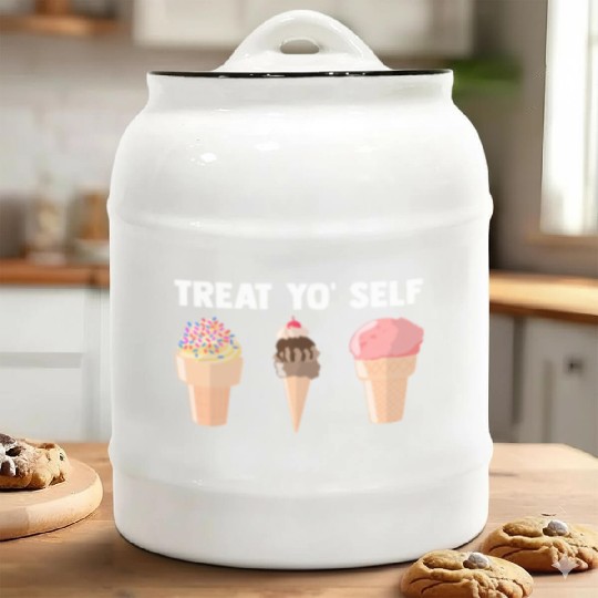 Ice Cream Treat Yo' Self Summertime Sherbet Gelato Ceramic Cookie Jars