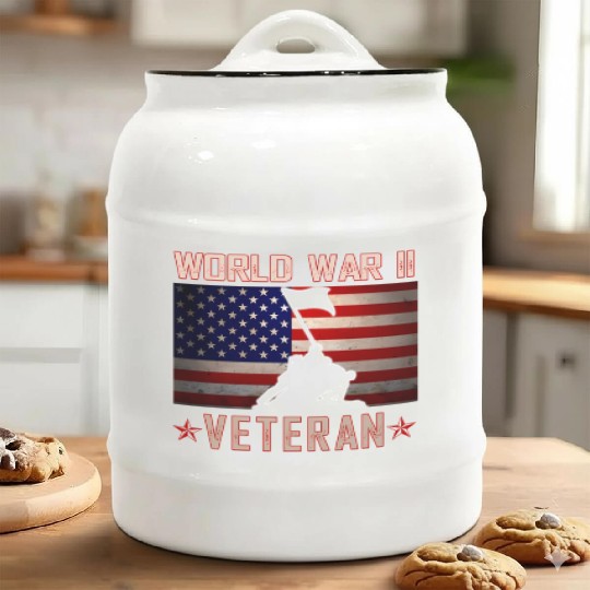 American Patriot Wwii Veteran Military World War 2 Ceramic Cookie Jars