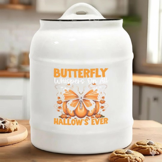 Butterfly Halloween Trick Or Treat Insect Lover Ceramic Cookie Jars