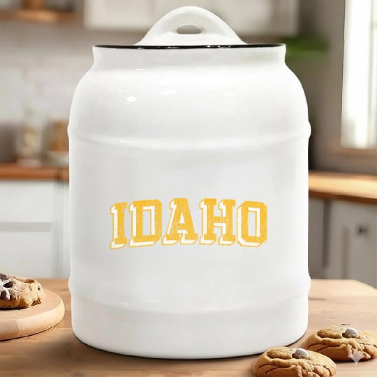 Idaho Vandals Block Logo Black Ceramic Cookie Jars