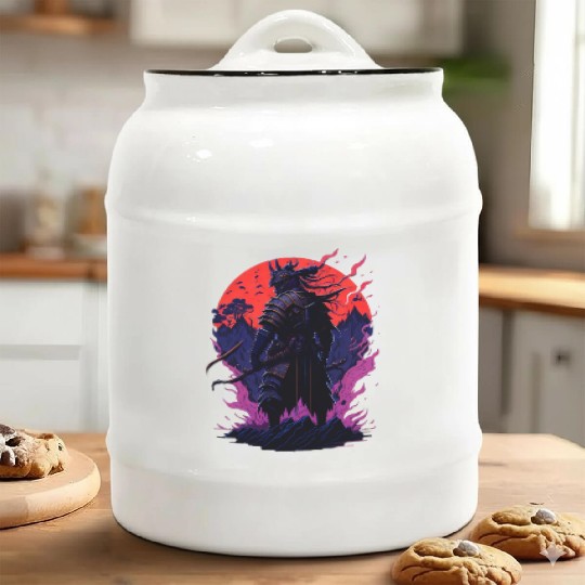 Neon Samurai Ceramic Cookie Jars