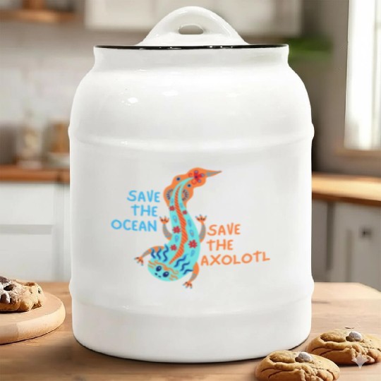 Save The Ocean Save The Axolotl Ceramic Cookie Jars