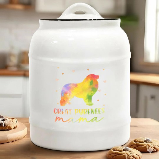 Great Pyrenees Mom Colorful Great Pyrenees Gifts Ceramic Cookie Jars